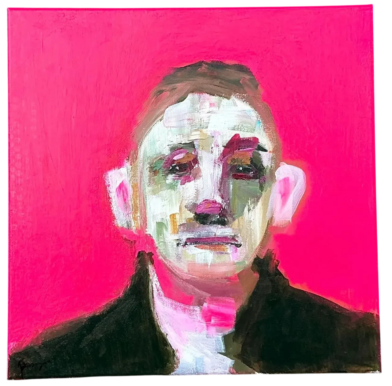 Vintage Boho Original Abstract Oil Portrait Painting on Canvas