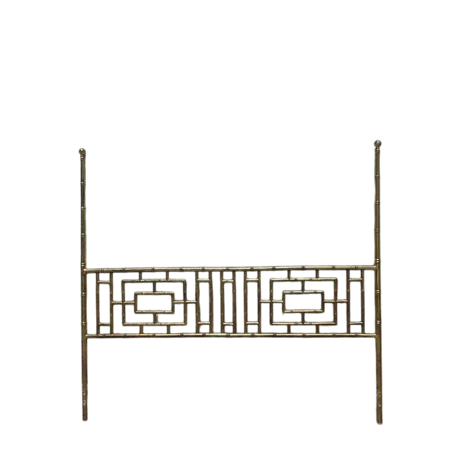 Vintage Boho Gilt Metal King Headboard