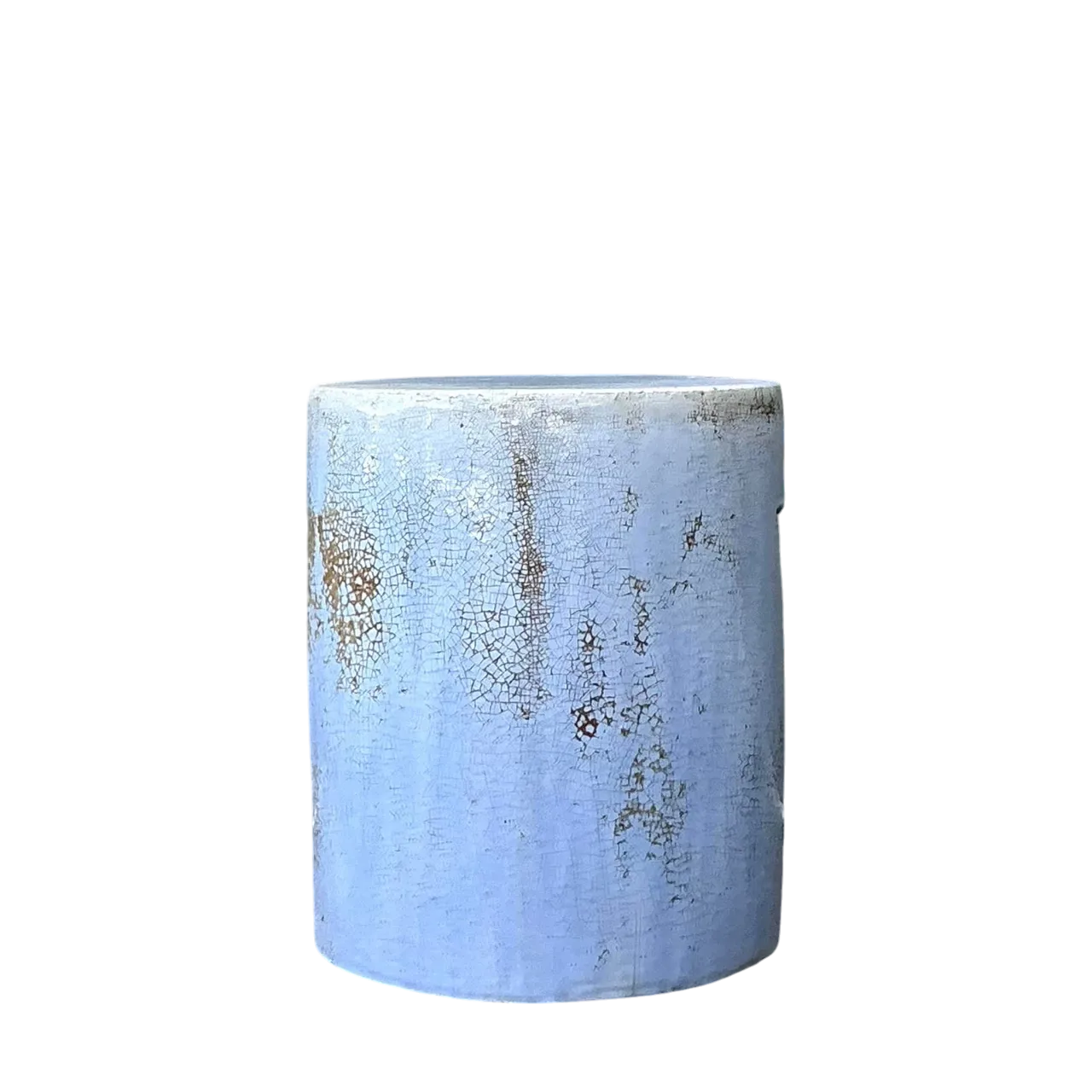 Vintage Boho Crackle Glaze Low Stool