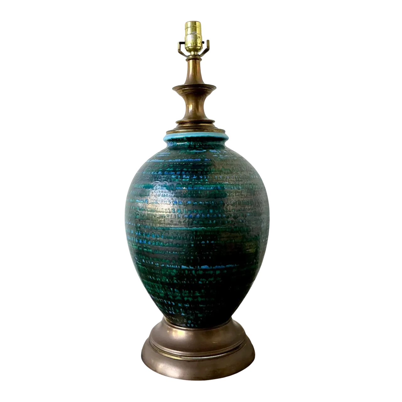 Vintage MCM Glazed Ceramic Lamp