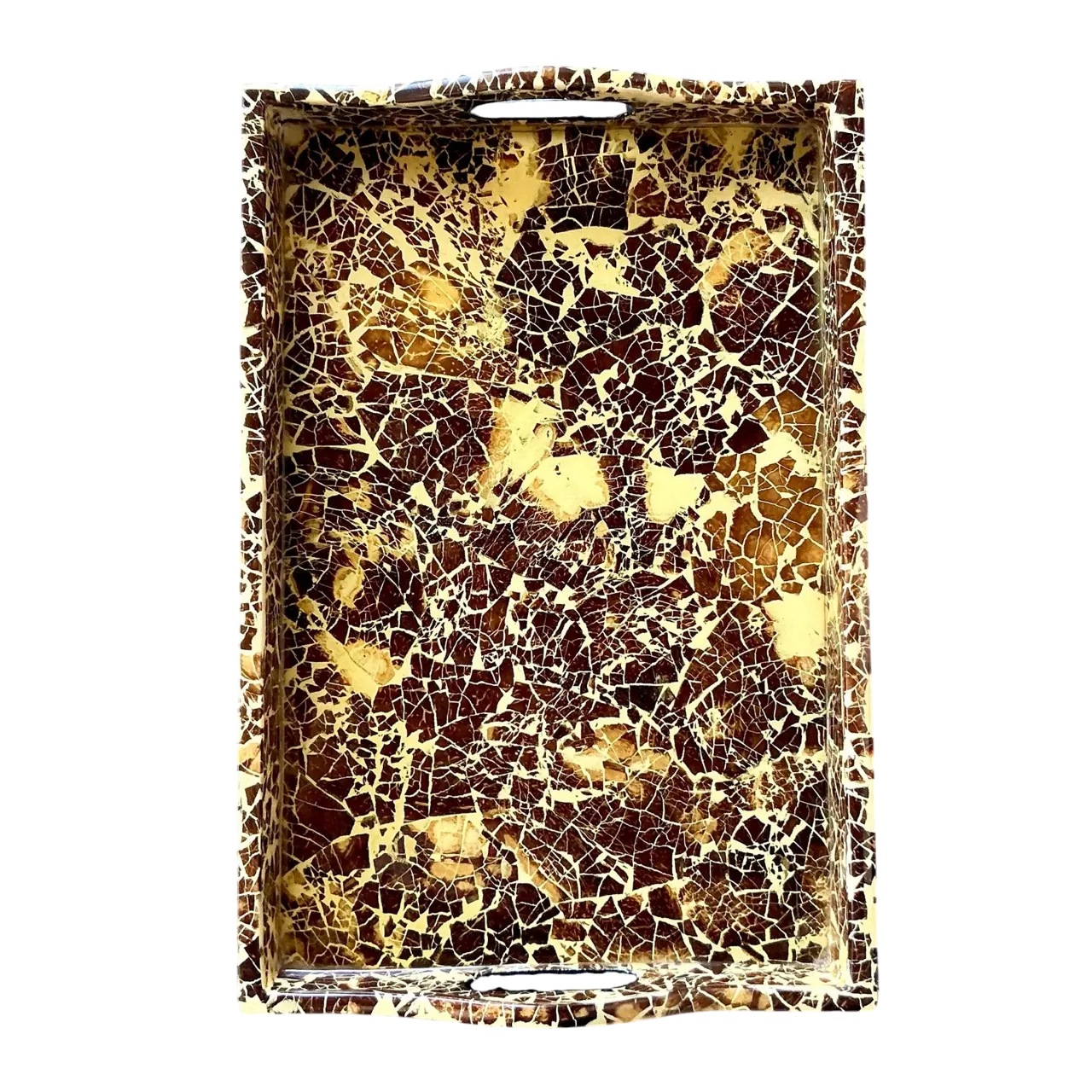 Vintage Boho Lacquered Coconut Shell Tray