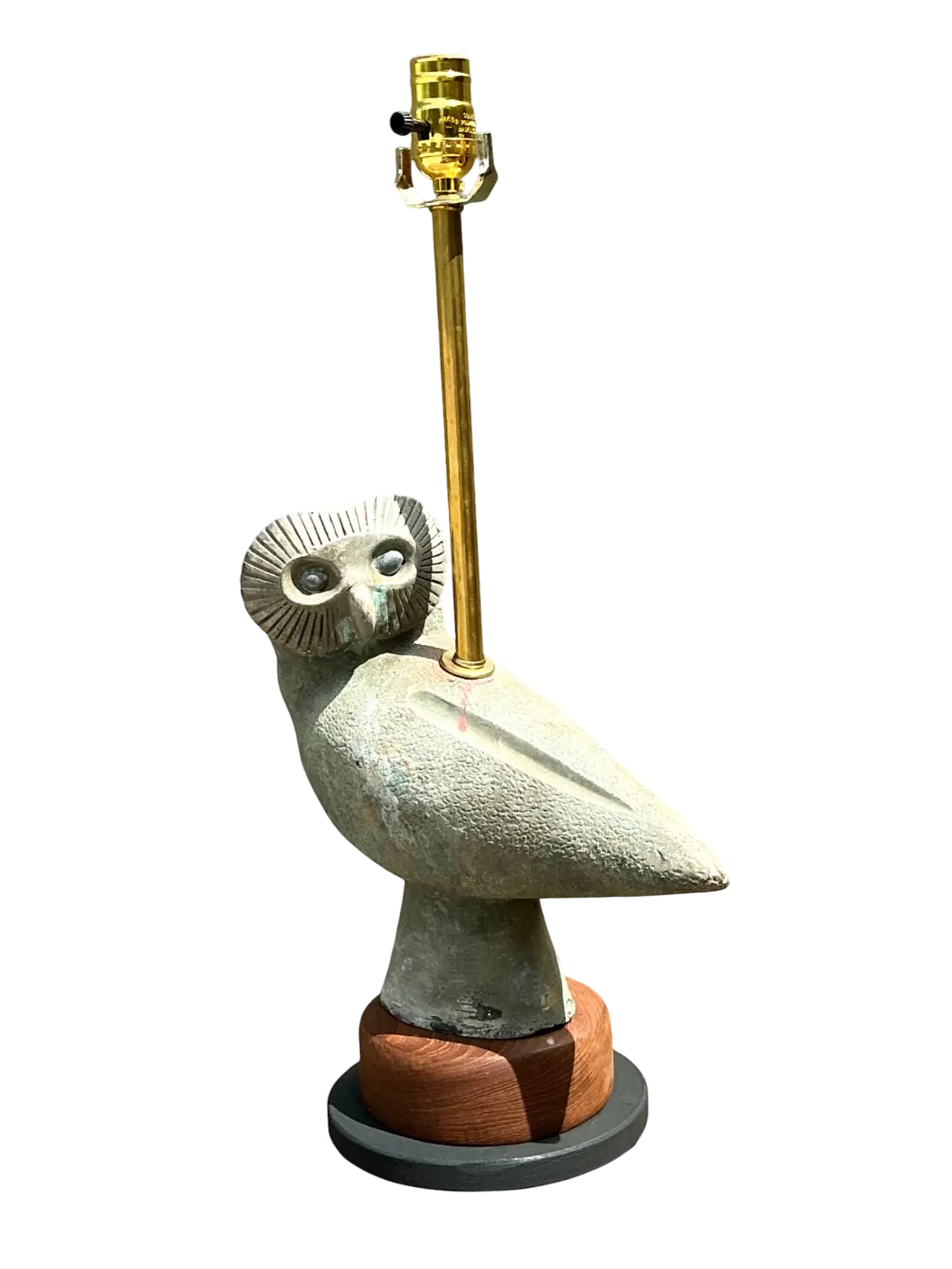 Vintage Ceramic Owl Sculpture Lamp