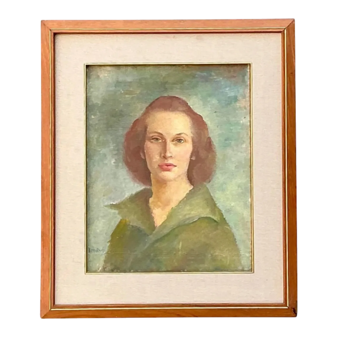 Vintage 1952 Original Oil Portrait on Board