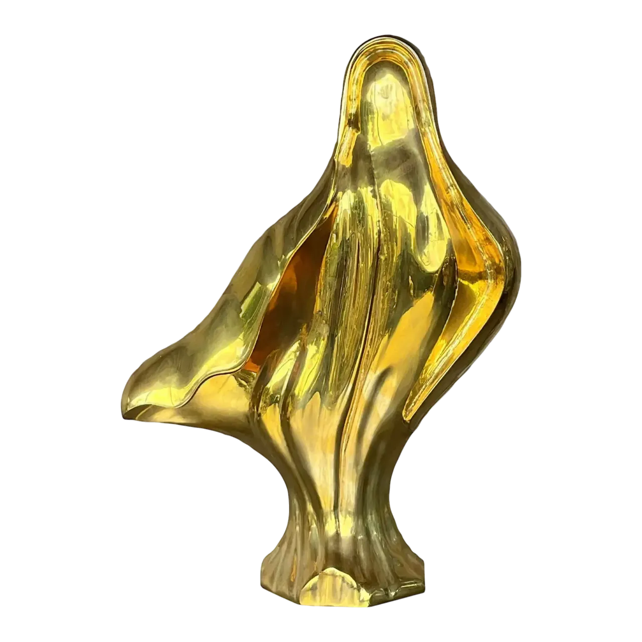Vintage 1980s Abstract Brass Sculpture