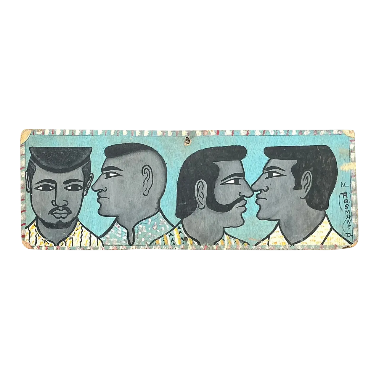 Vintage 70s Hand Painted Barber Hairstyle Sign