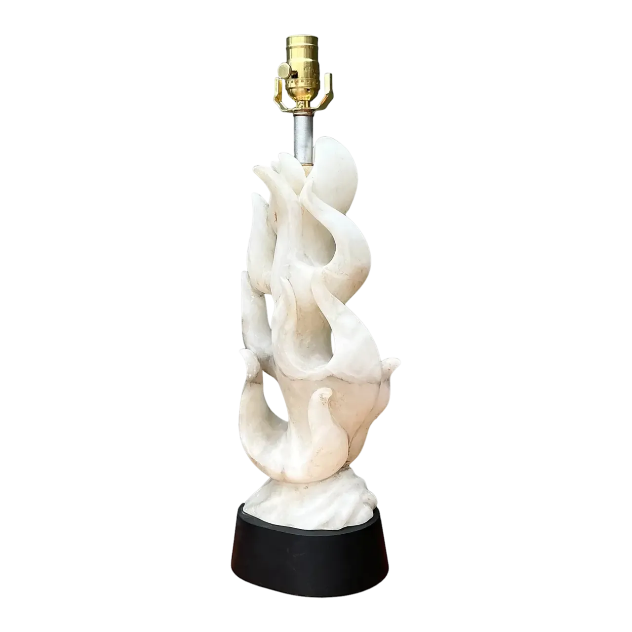 Vintage Abstract Carved Stone Lamp