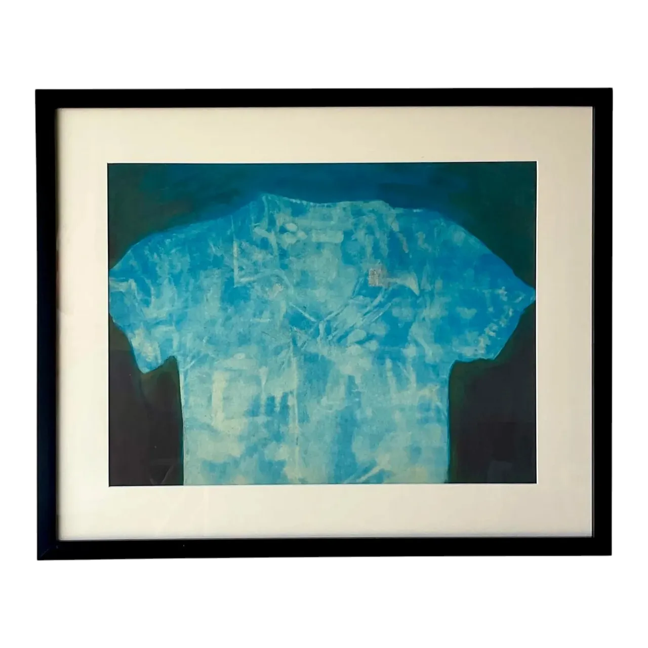 Vintage Abstract Shirt Still Life Original Oil Crayon Painting on Paper