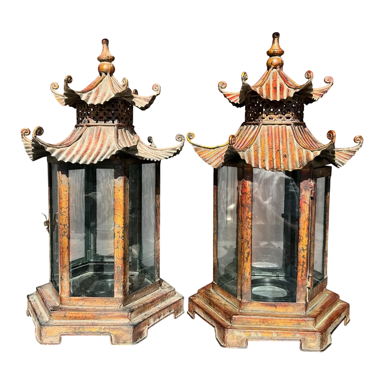 Vintage Asian Patinated Pagoda Lantern