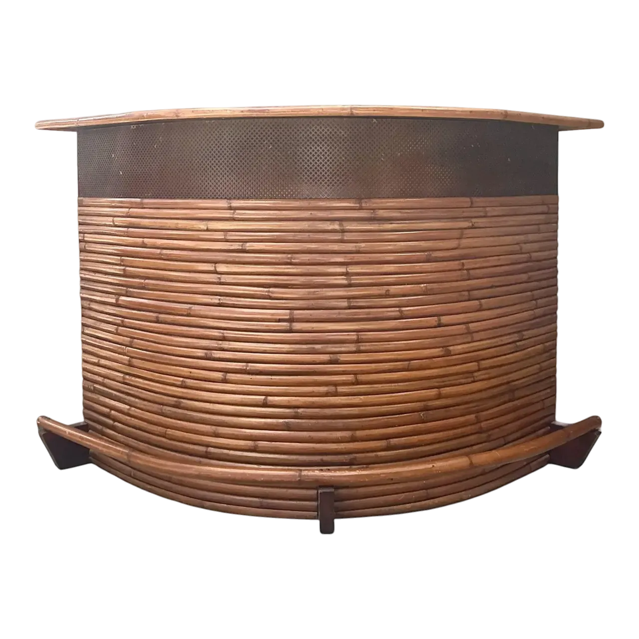 Vintage Bent Rattan Boomerang Dry Bar