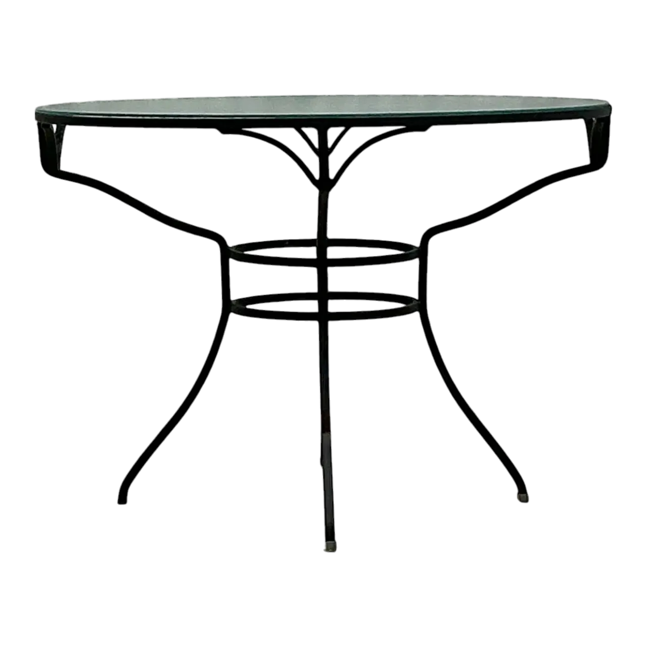 Vintage Black Cast Aluminum Dining Table