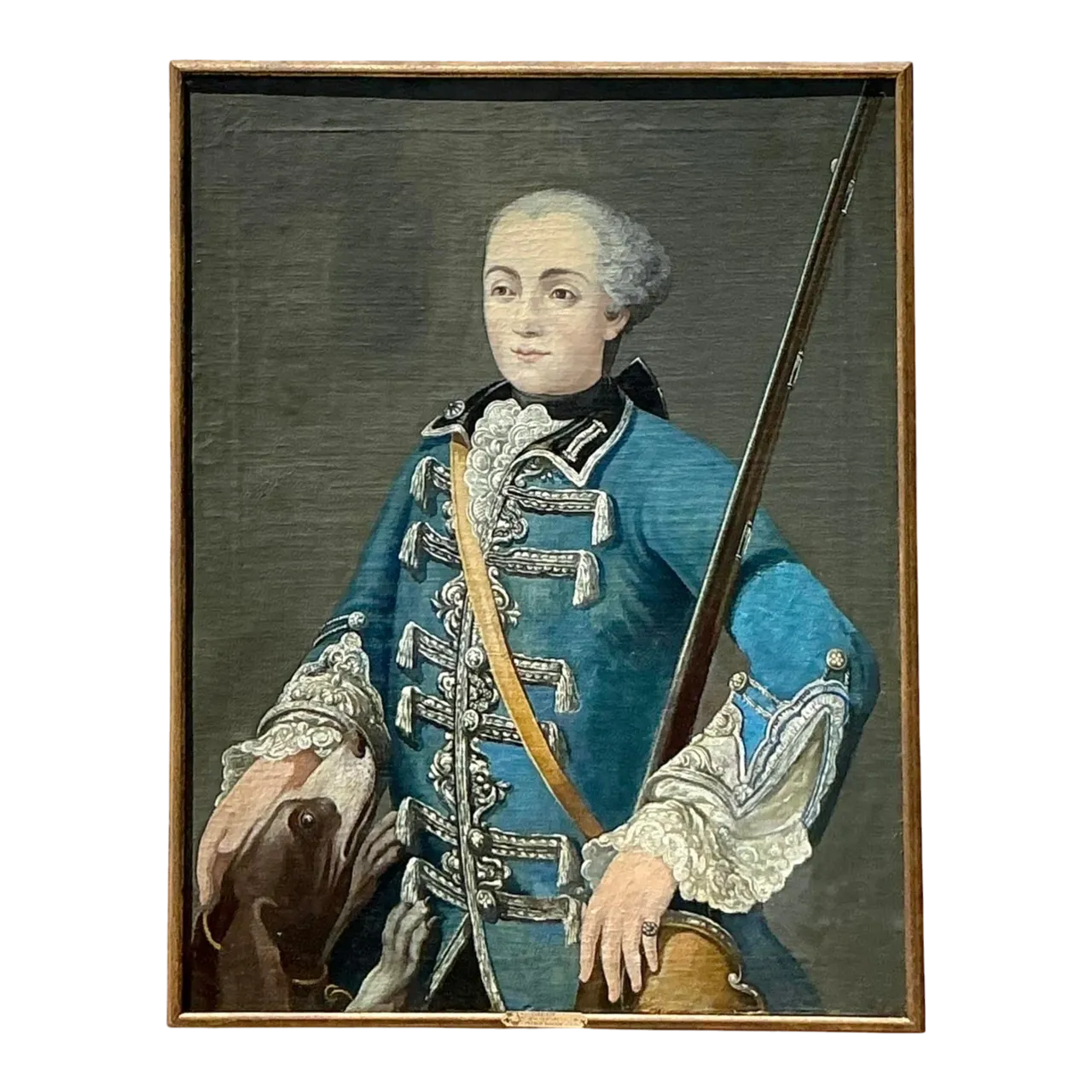 Vintage Boho 18th Century French School Portrait of a Gentleman