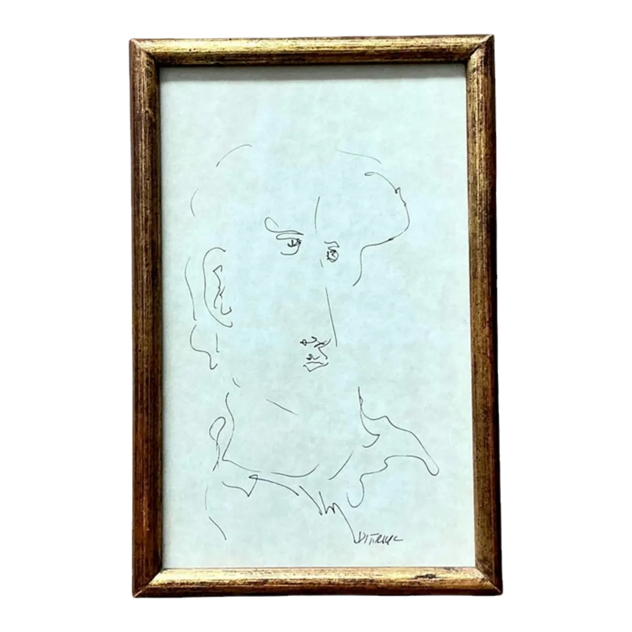 Vintage Boho 1964 Original Sketch of Man