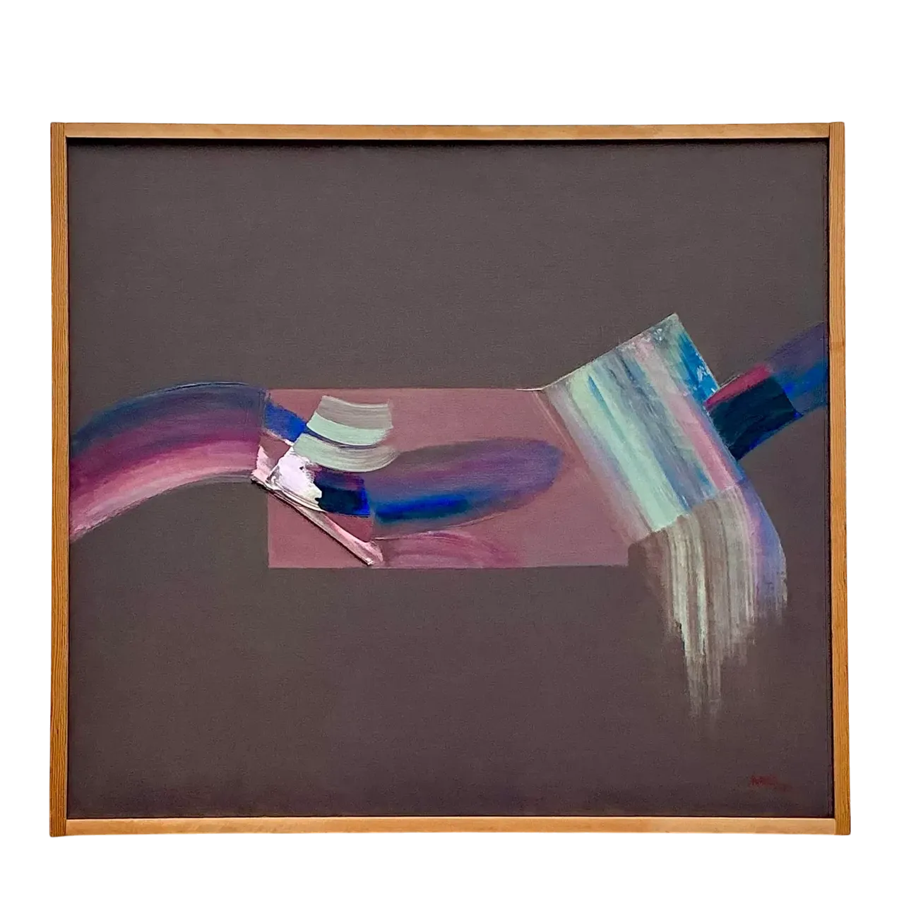 Vintage Boho 1977 Original Abstract Oil Painting on Canvas