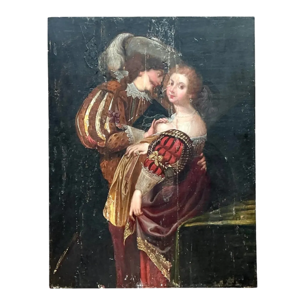 Vintage Boho 19th Century Figural on Board