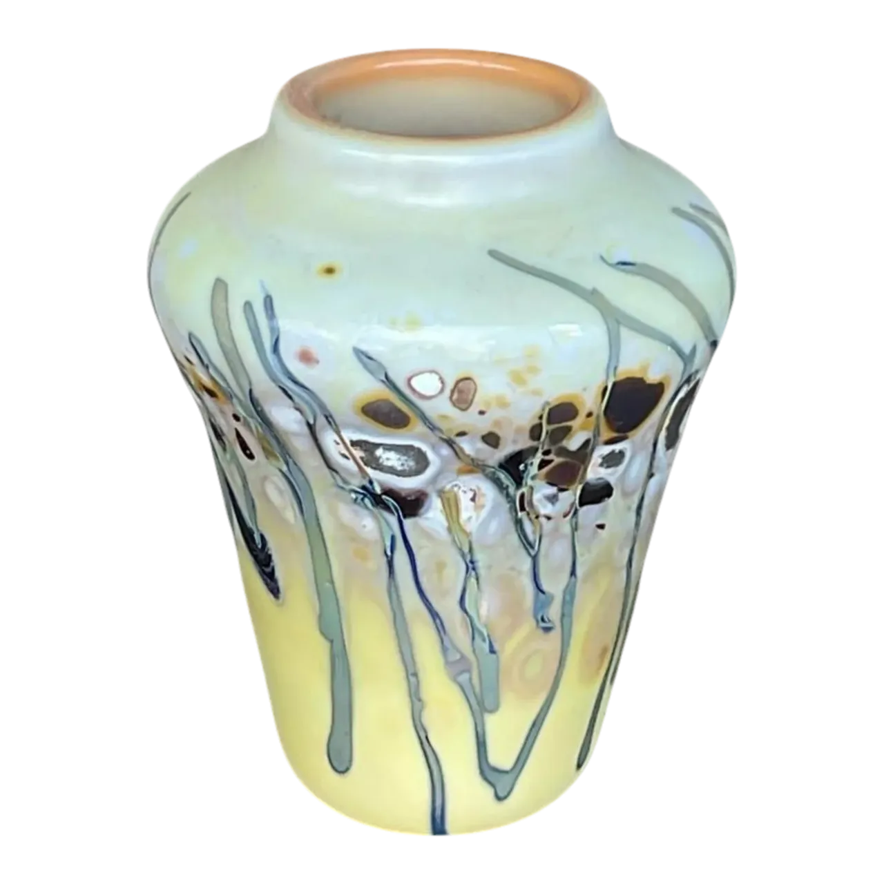 Vintage Boho Abstract Art Glass Vase