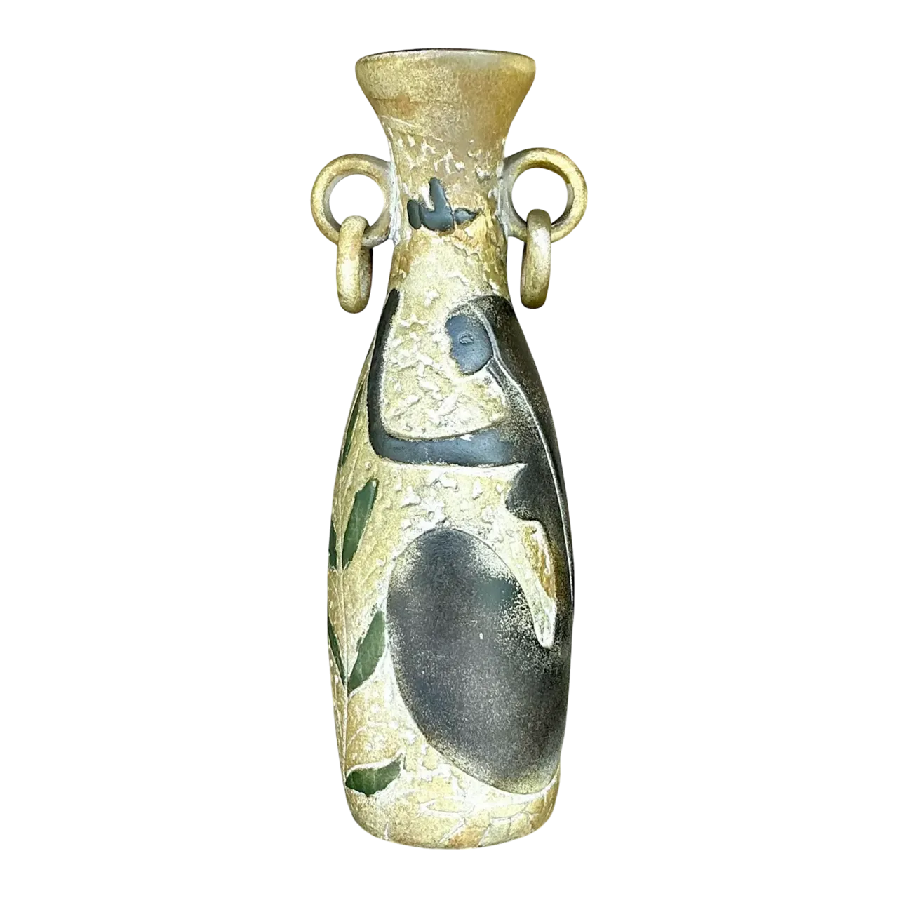 Vintage Boho Abstract Figurative Plaster Vase