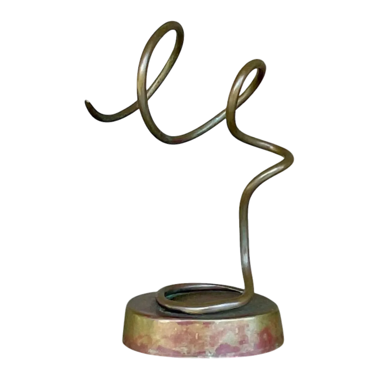 Vintage Boho Abstract Metal Sculpture
