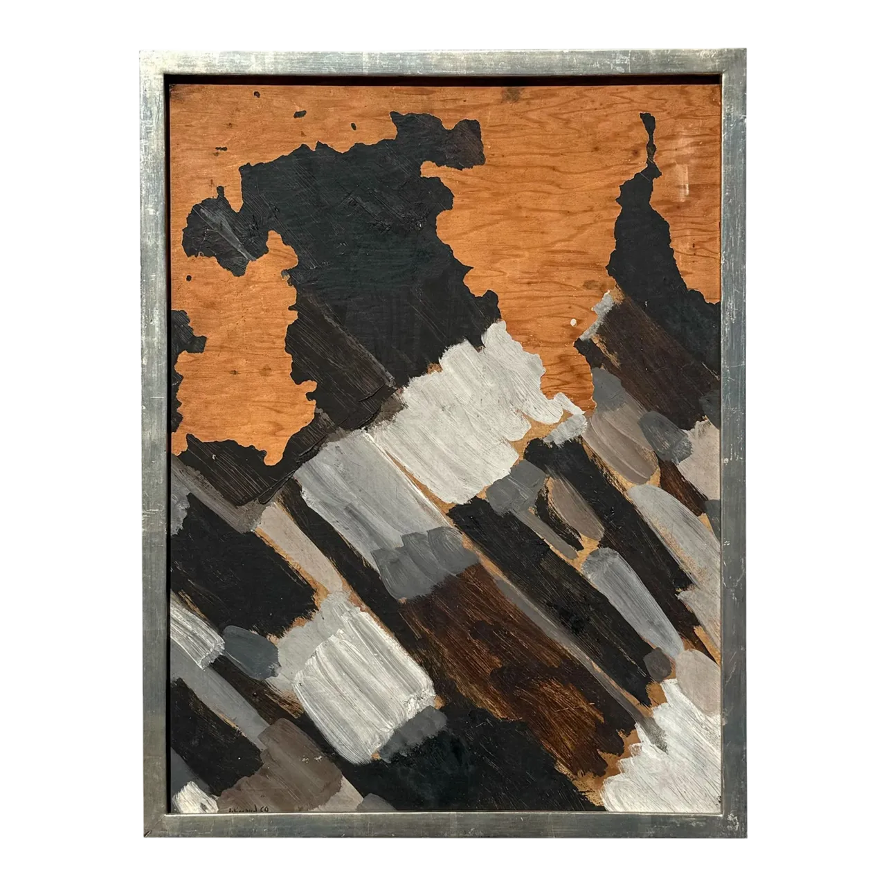 Vintage Boho Abstract Mixed Media on Wood