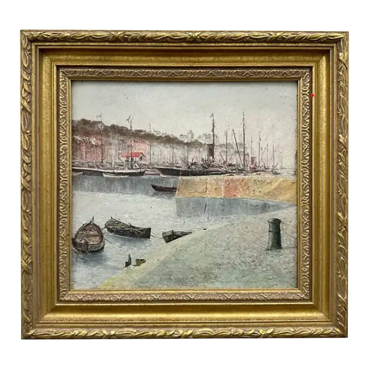 Vintage Boho Abstract Seascape Oil on Board