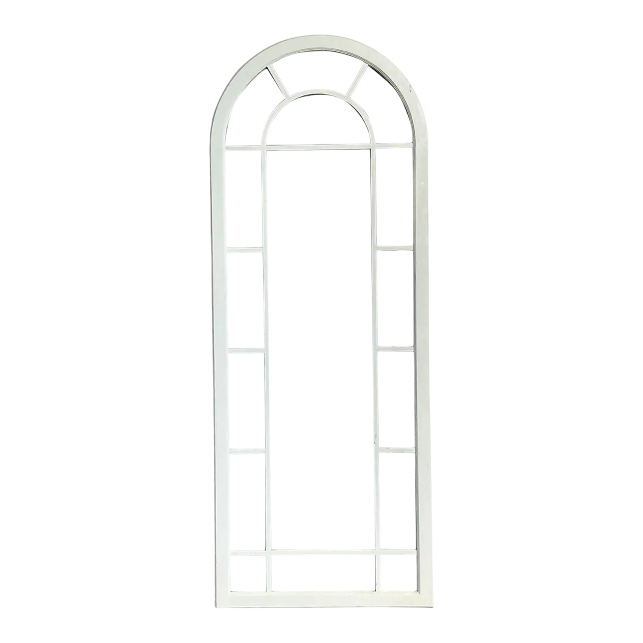 Vintage Boho Arched Millwork Floor Mirror