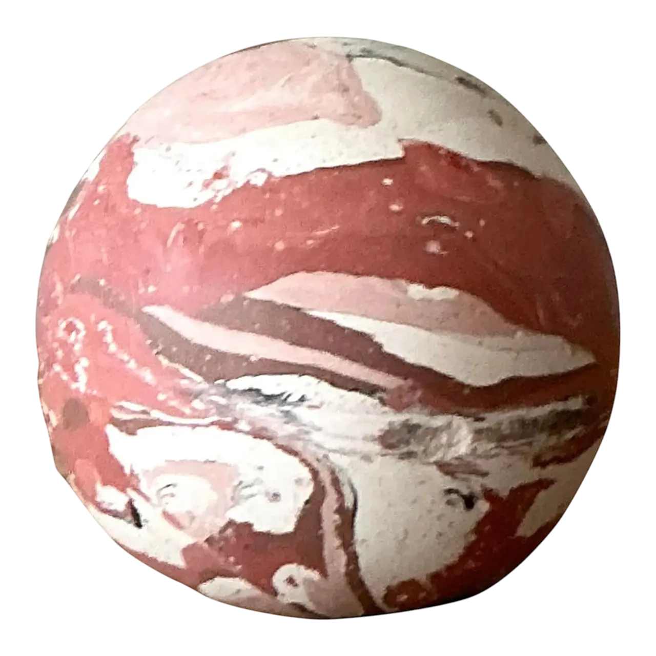 Vintage Boho Artisanal Scagliola Pigmented Plaster Sphere