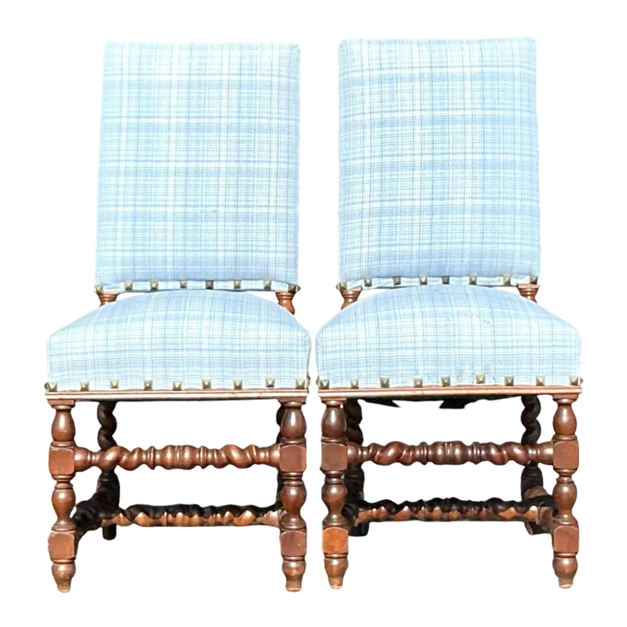 Vintage Boho Barley Twist Chairs - A Pair