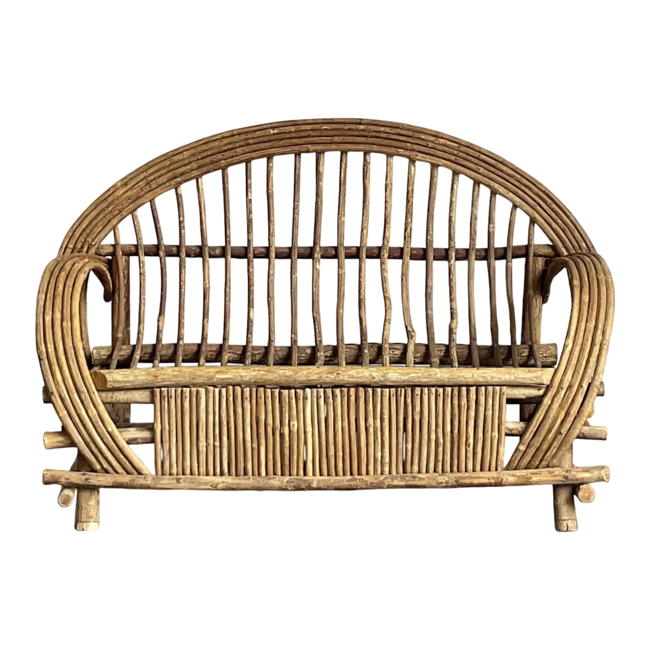 Vintage Boho Bent Branch Adirondack Sofa