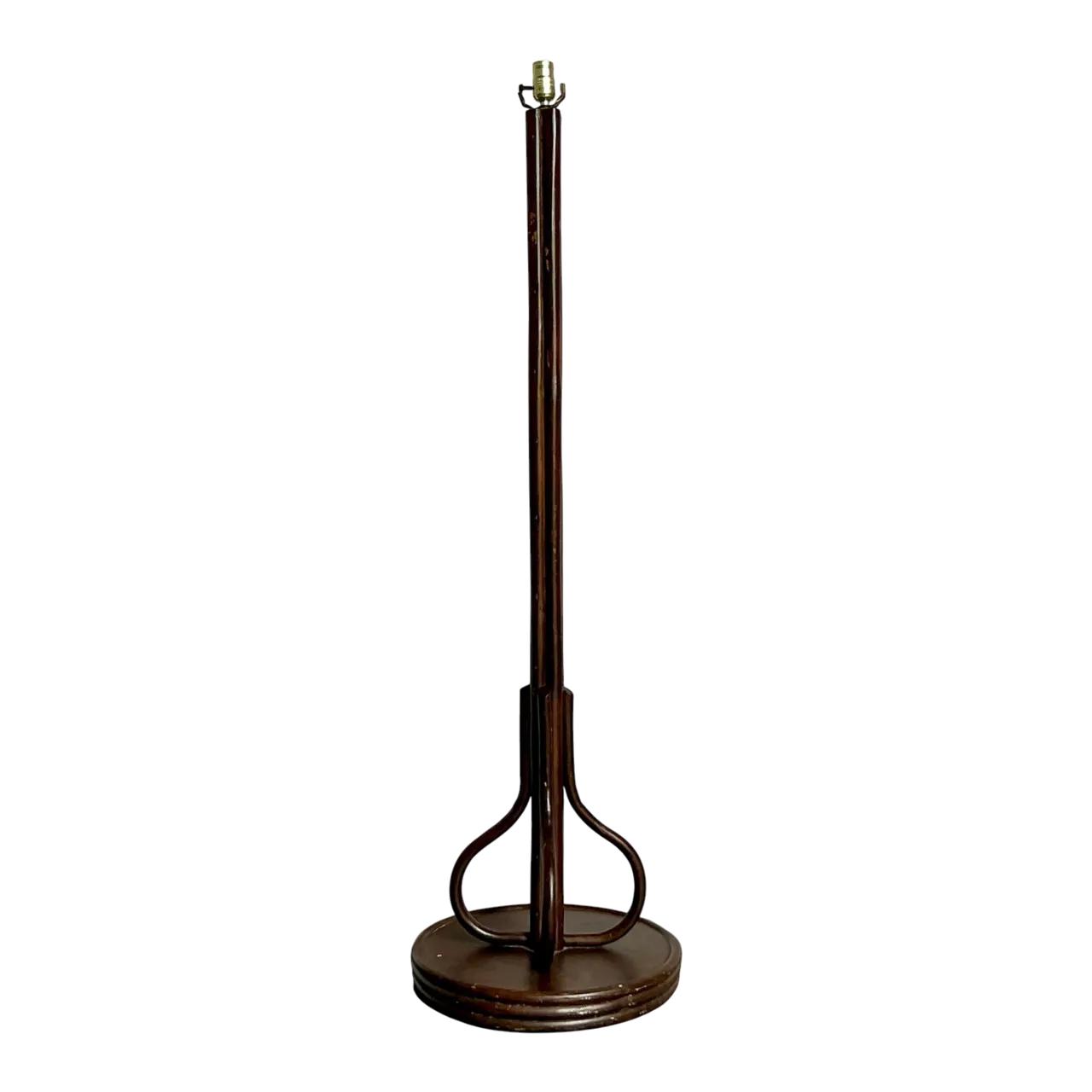 Vintage Boho Bent Rattan Floor Lamp