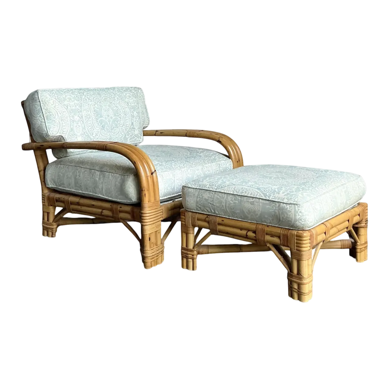 Vintage Boho Bielecky Brothers Lounge Chairs With Ottoman