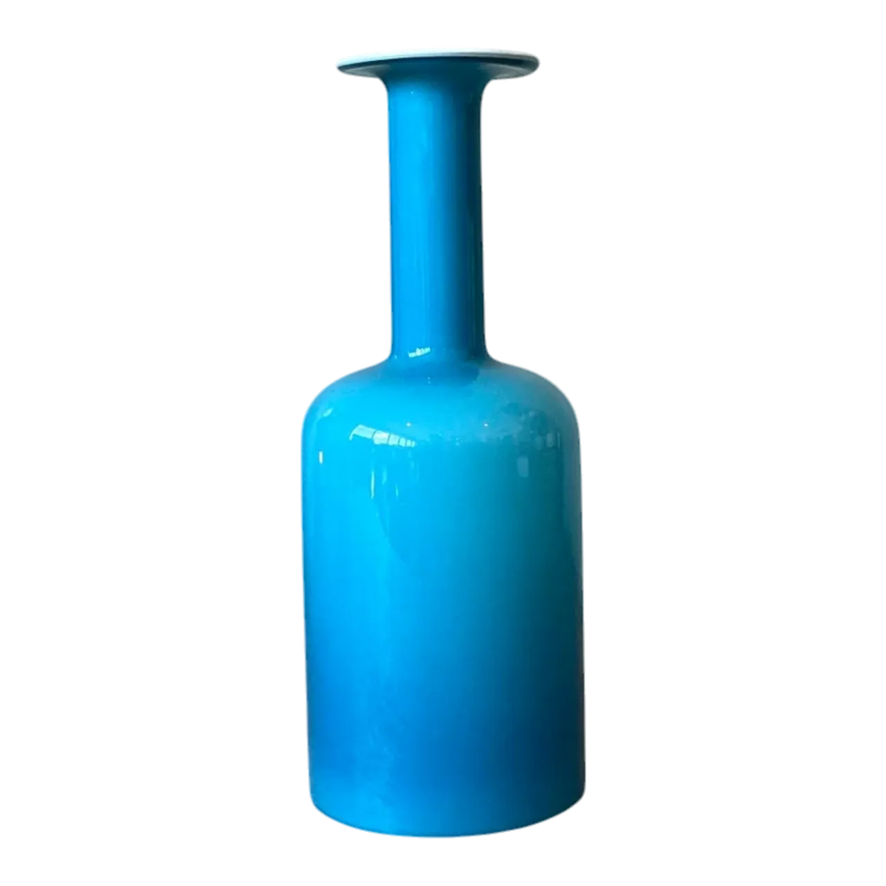 Vintage Boho Blue Opaline Vase