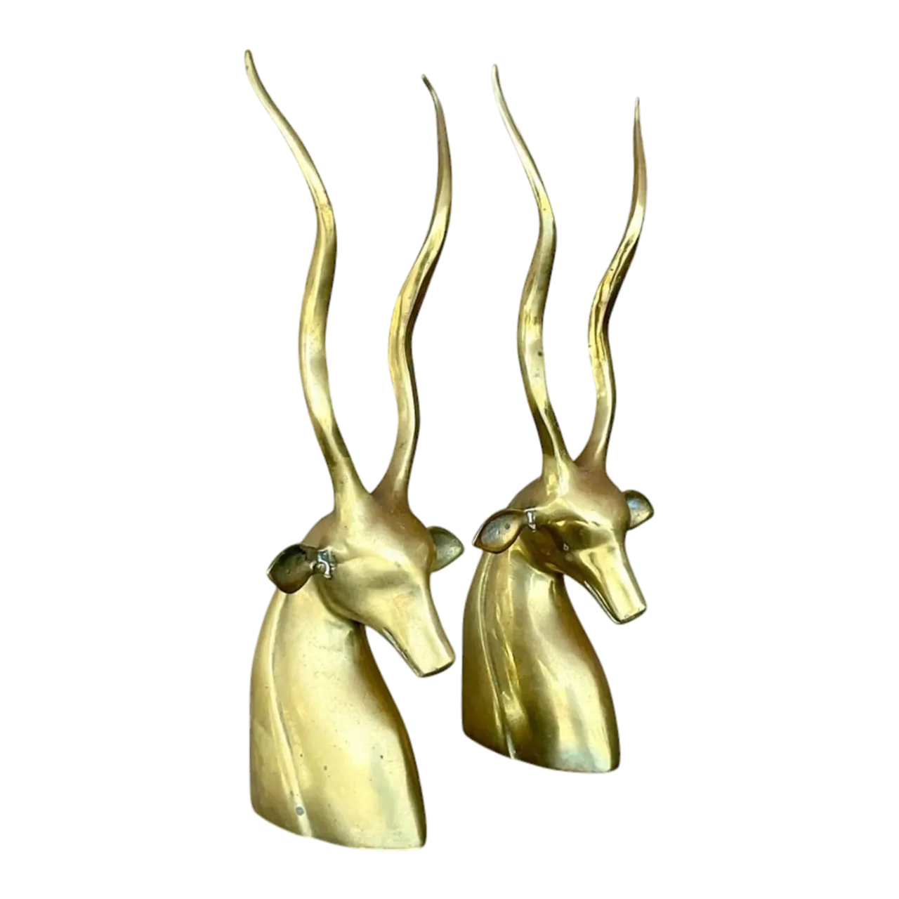 Vintage Boho Brass Antelope Bookends - a Pair
