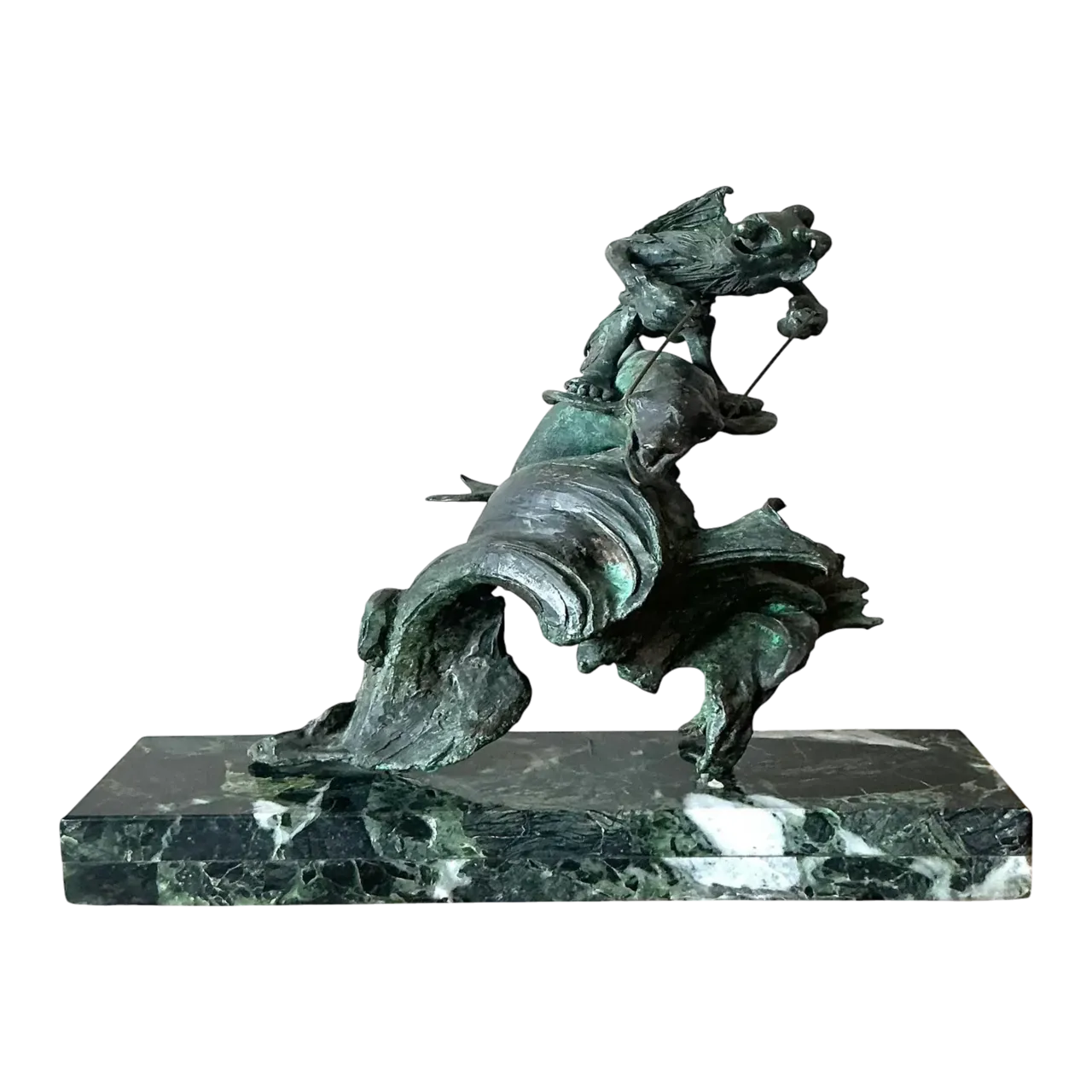 Vintage Boho Bronze Horse Sculpture