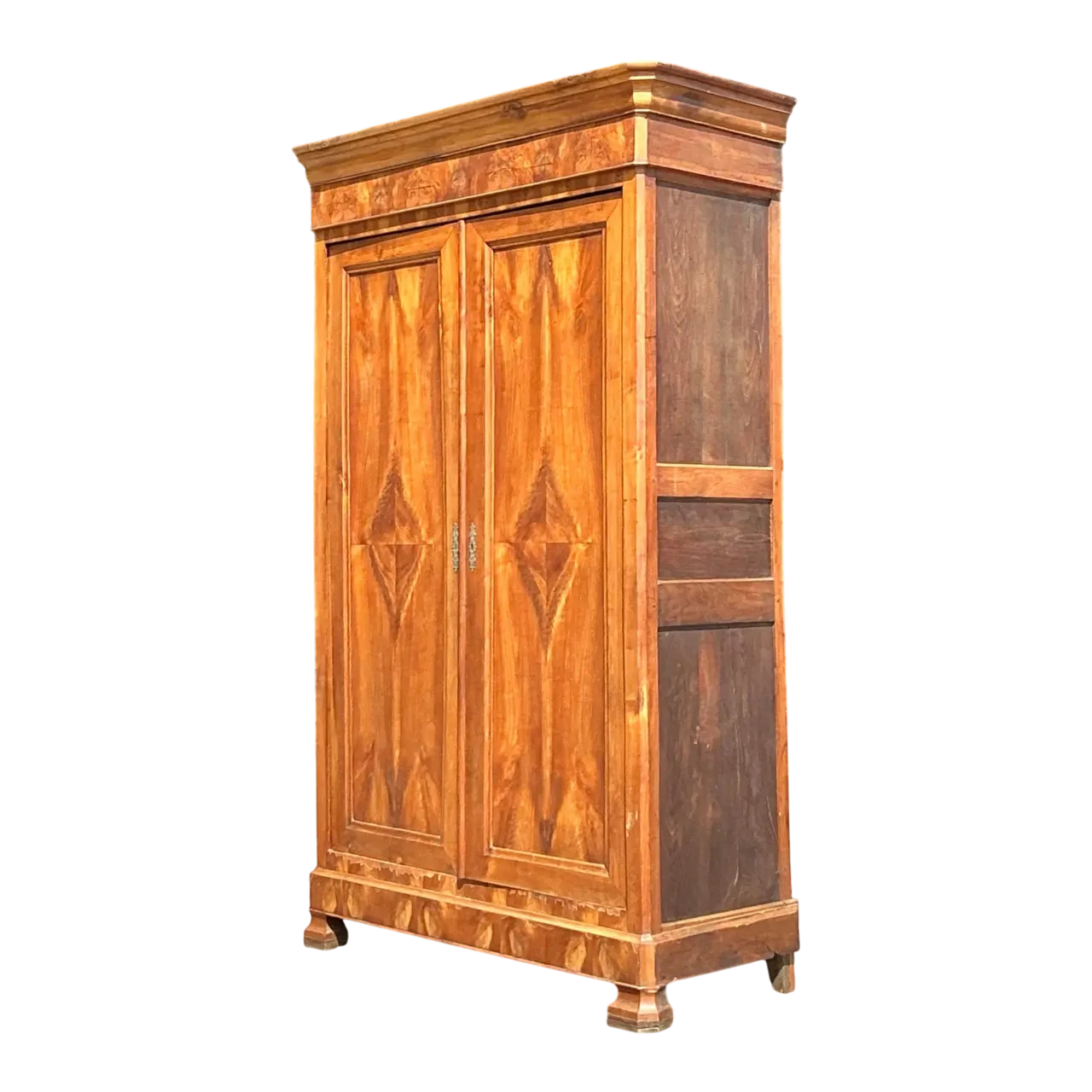 Vintage Boho Burl Wood Armoire
