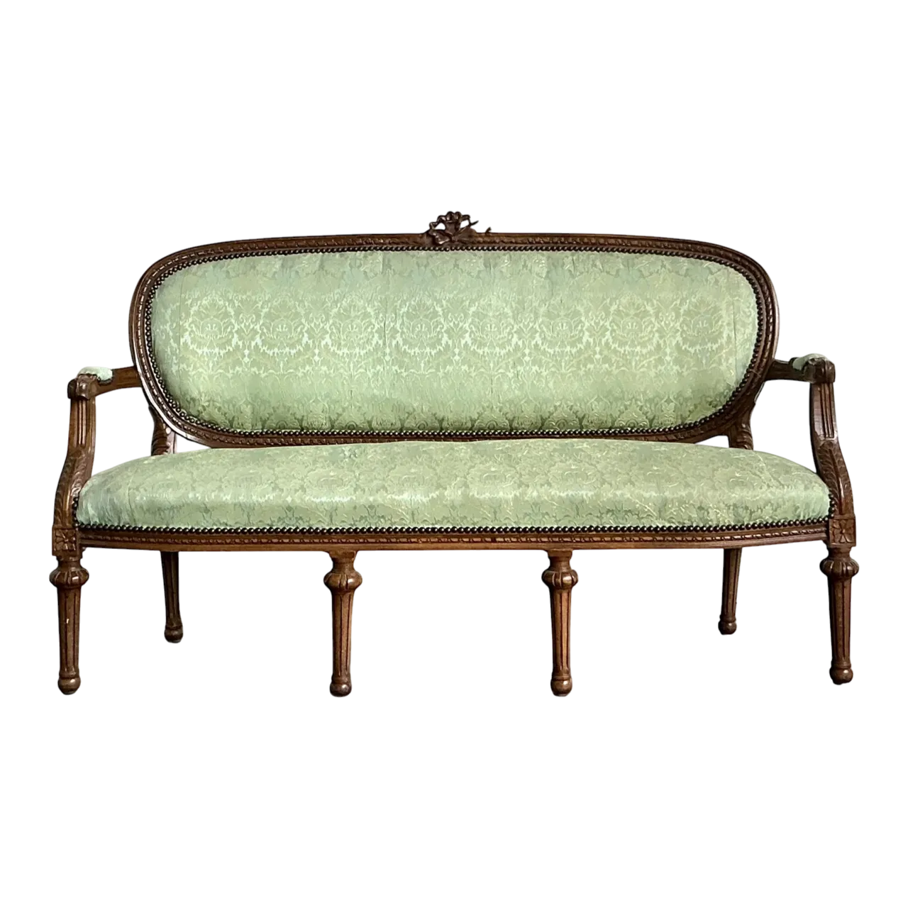 Vintage Boho Carved Canape Sofa