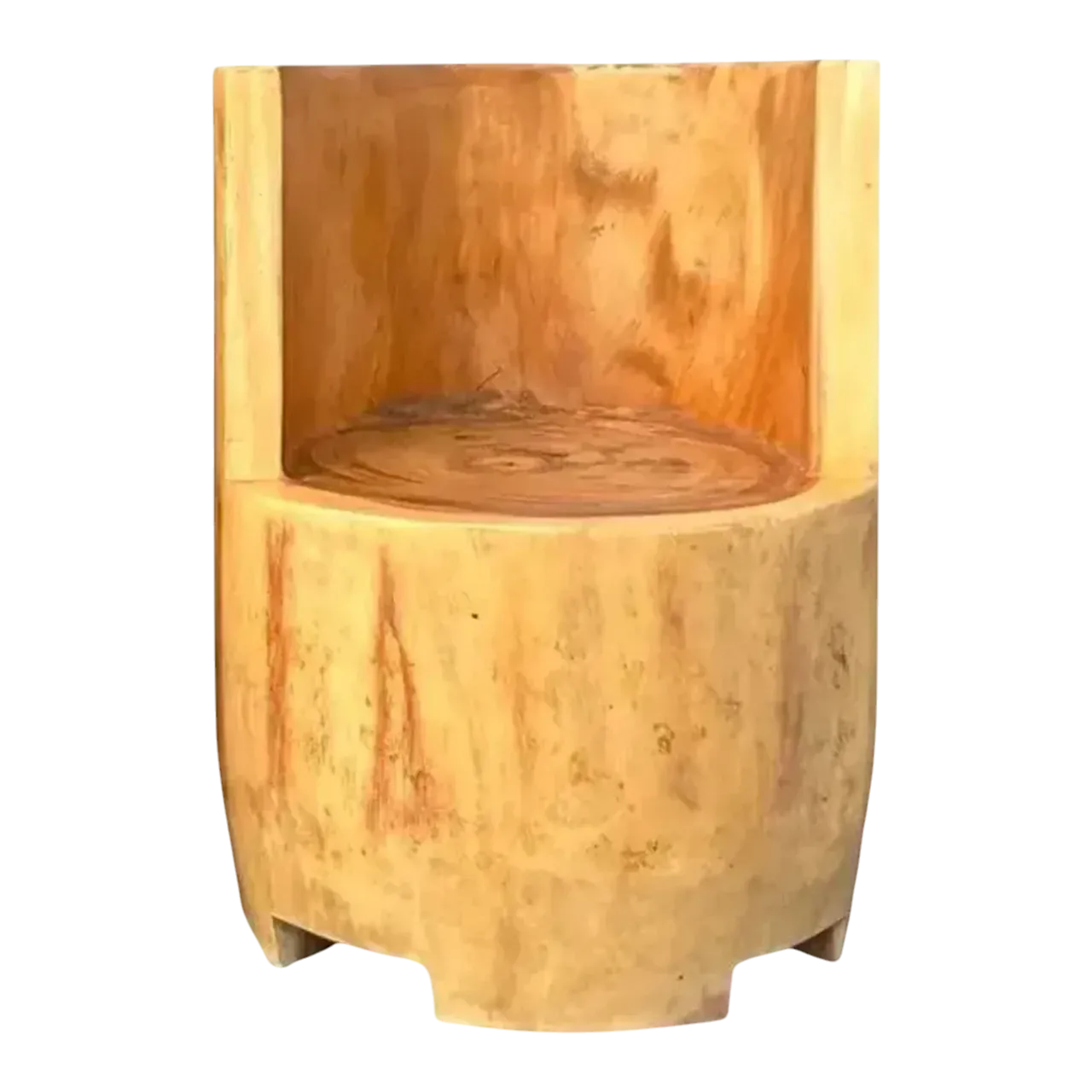 Vintage Boho Carved Tree Trunk Chair