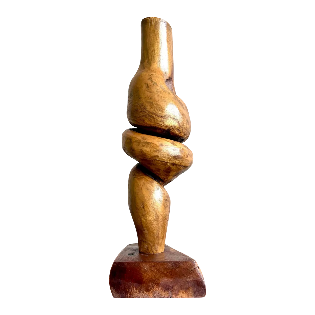 Vintage Boho Carved Wooden Twist Sculpture