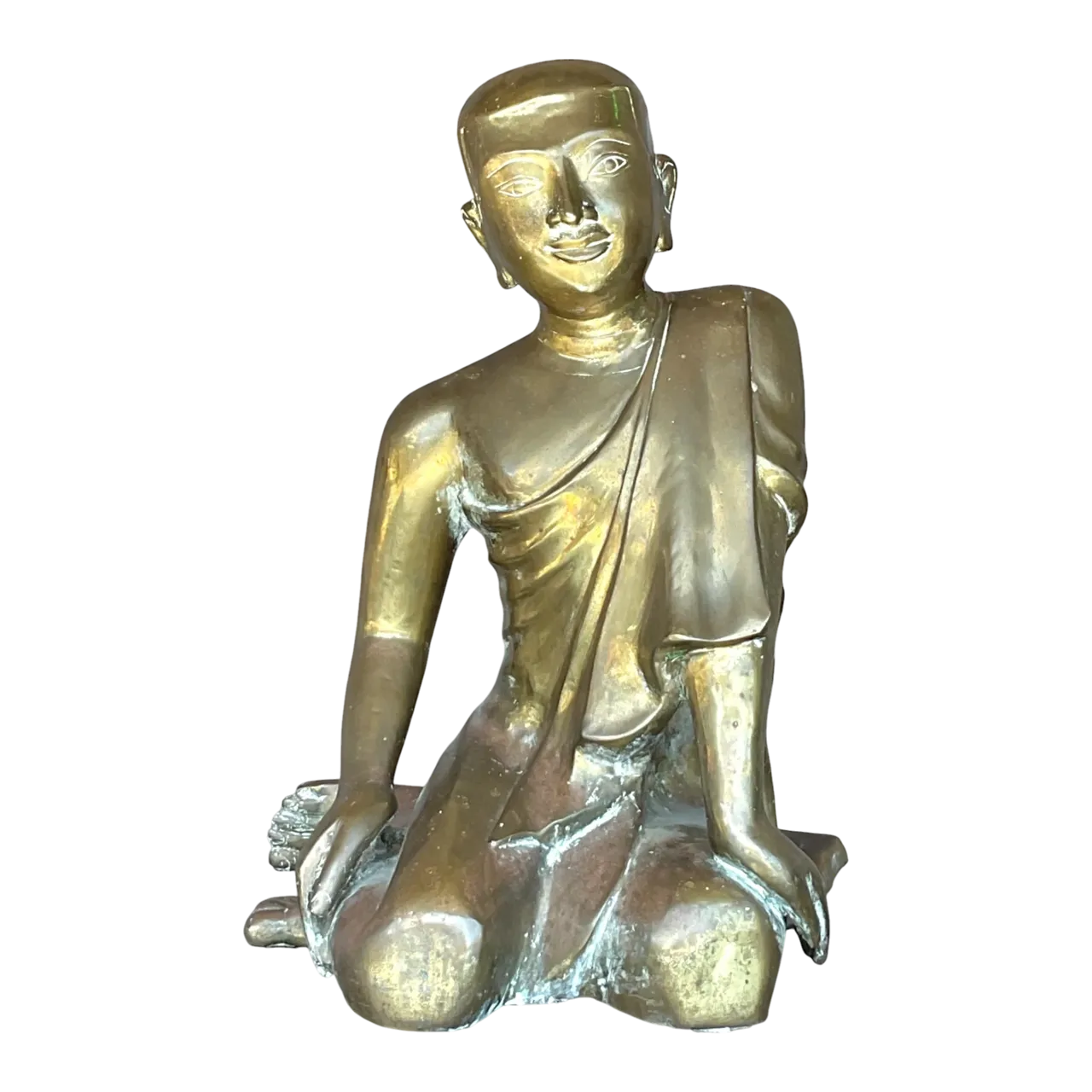 Vintage Boho Cast Brass Buddha