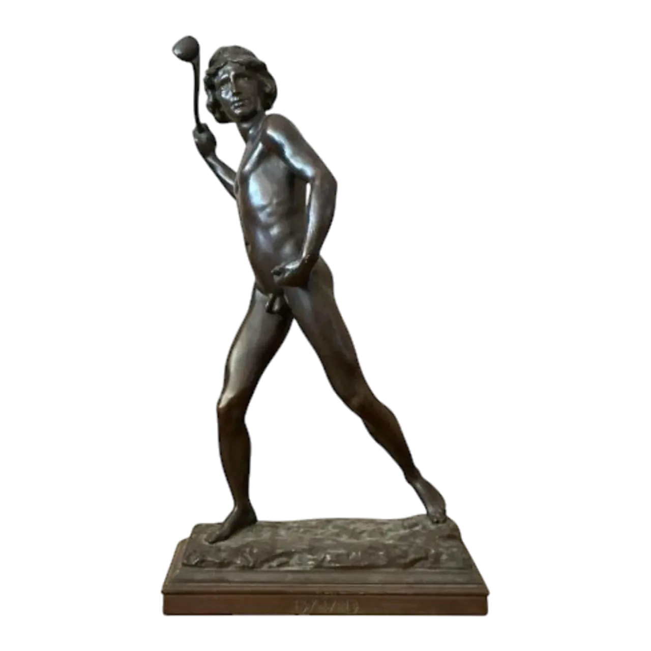 Vintage Boho Cast Bronze Figure of David