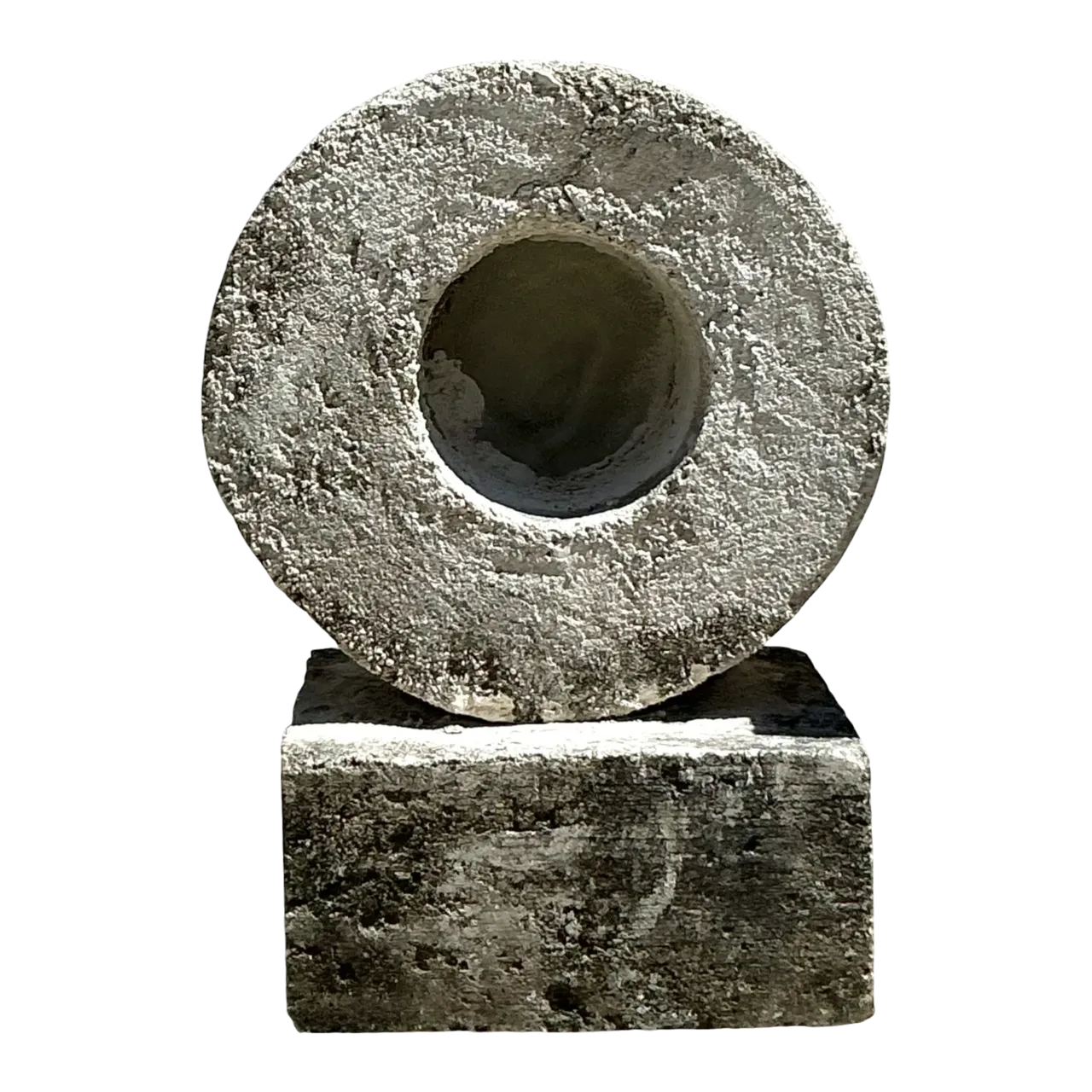 Vintage Boho Cast Concrete Sculpture