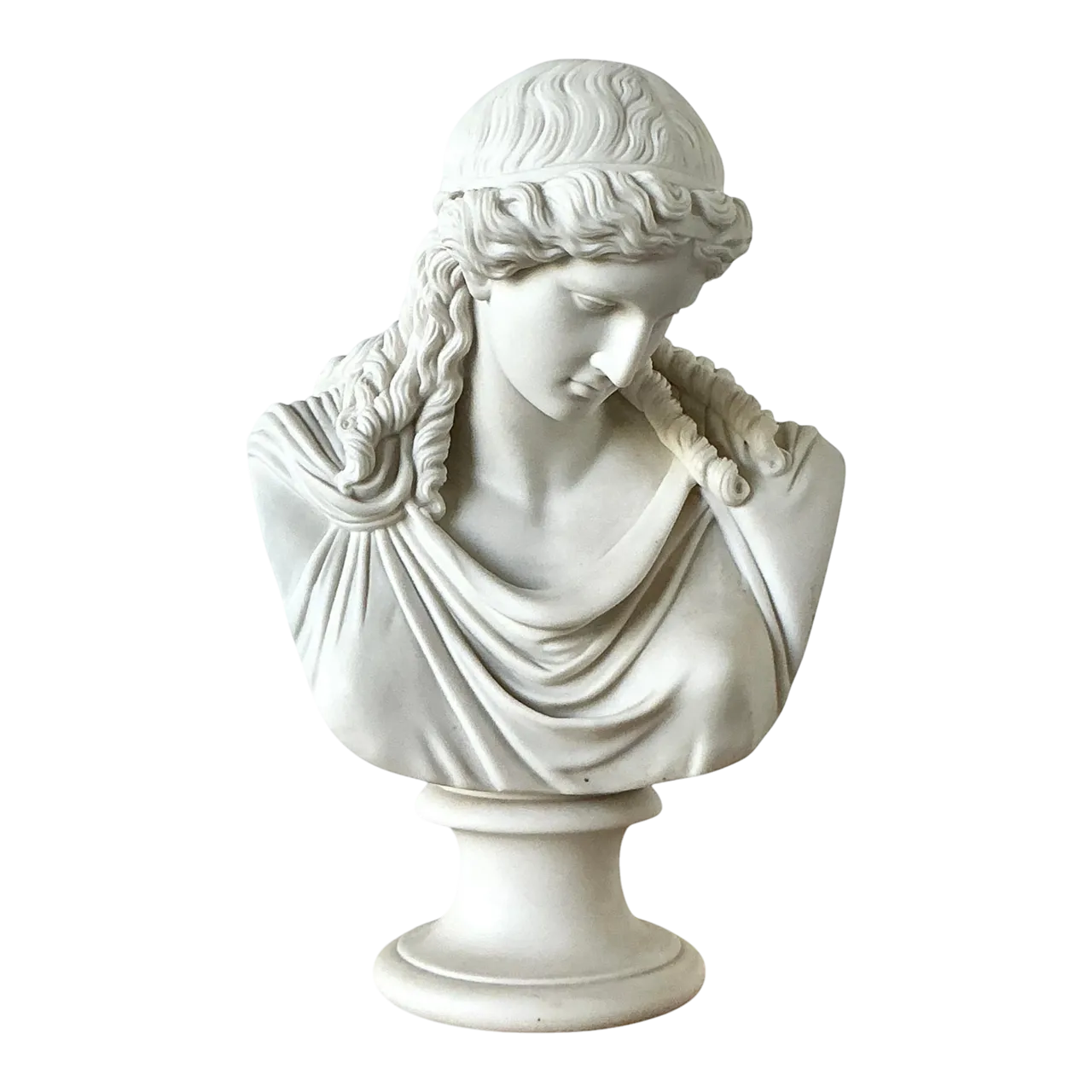 Vintage Boho Ceramic Bust of Goddess of Peace