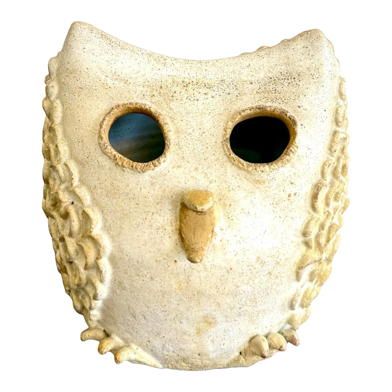 Vintage Boho Charming Textured Owl Studio Pottery