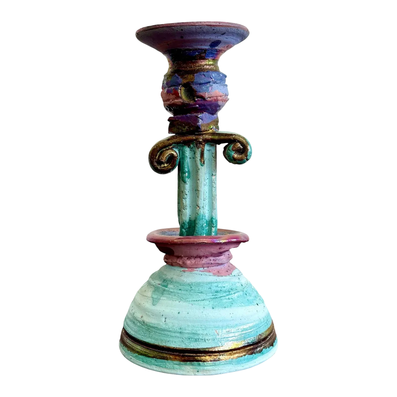 Vintage Boho Chic Studio Pottery Candlestick