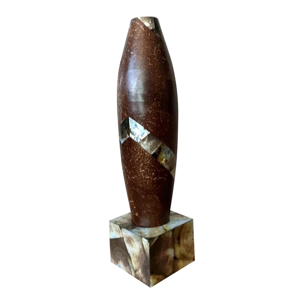 Vintage Boho Coconut Shell Vase