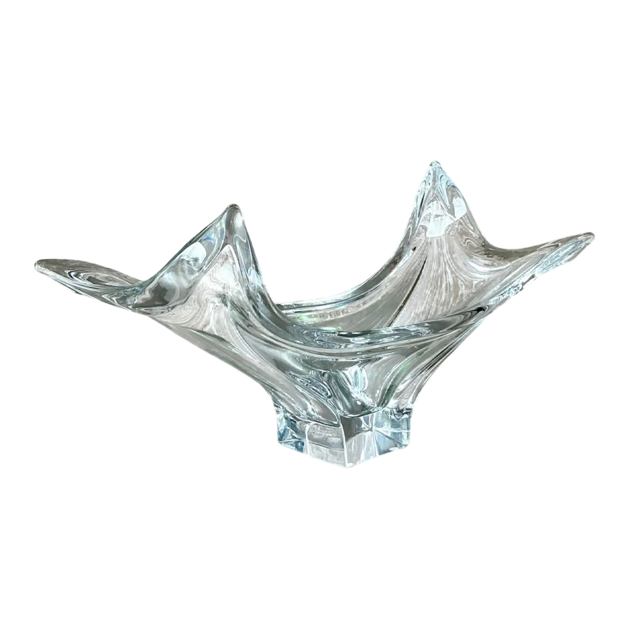 Vintage Boho Cofrac Art Ferrier Crystal Bowl