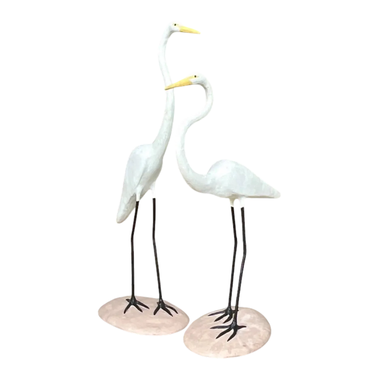 Vintage Boho Concrete Cranes - a Pair