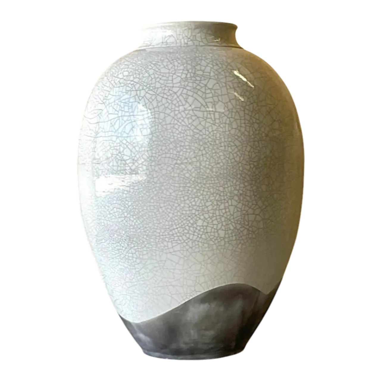 Vintage Boho Crackle Glaze Raku Floor Vase