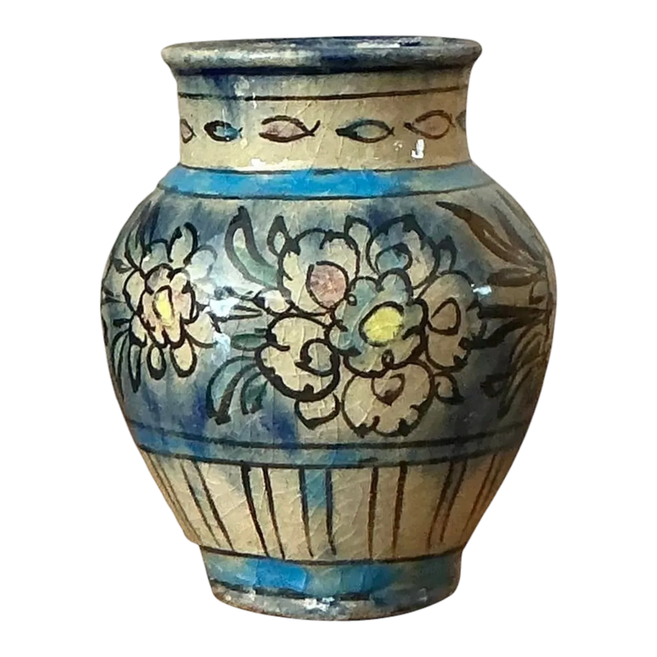 Vintage Boho Crackle Glaze Vase
