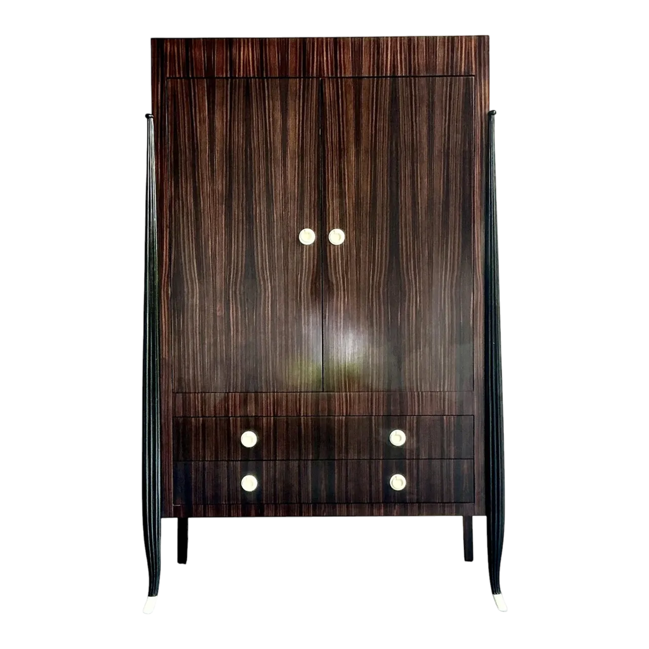 Vintage Boho Custom v. Rossi Zebra Wood Armoire