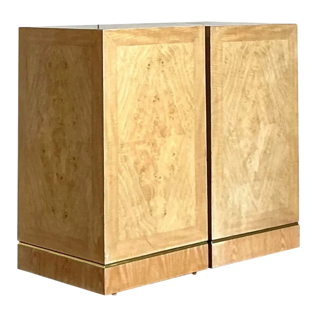 Vintage Boho Drexel Heritage Bookmatched Burl Wood Pedestals - A Pair — additional photo 4
