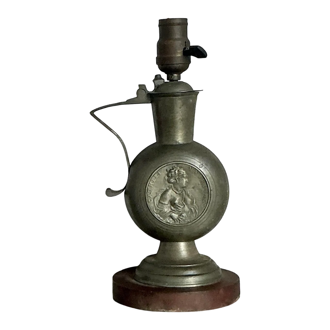 Vintage Boho Embossed Metal Medallion Lamp